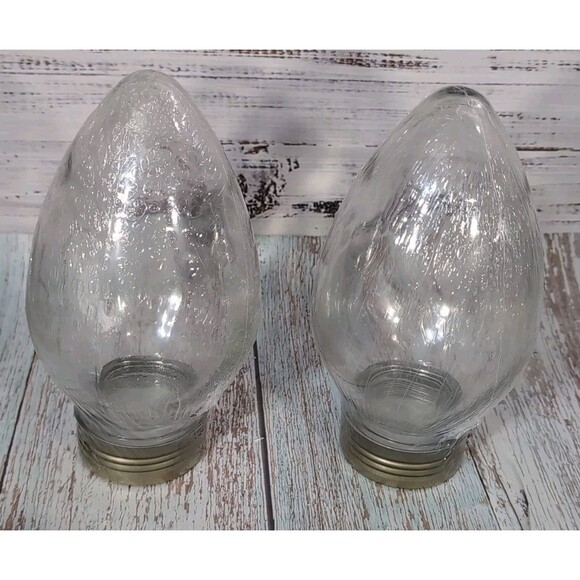 Light Bulb Glass Canister Jar Set of 2 DIY Fill Your Own Gift 8.5" x5" - Picture 3 of 8